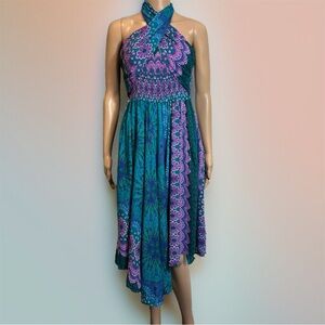 Joob Joob Versatile Bold Colorful Smocked Bohemian Dress